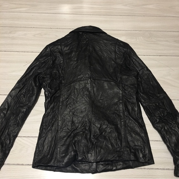Vtg Size M Women’s Black Genuine Leather Jacket/Blazer By D’Linea - Picture 3 of 10